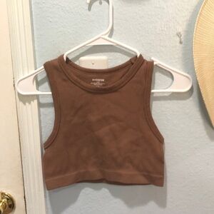 Ribbed cropped tank top set